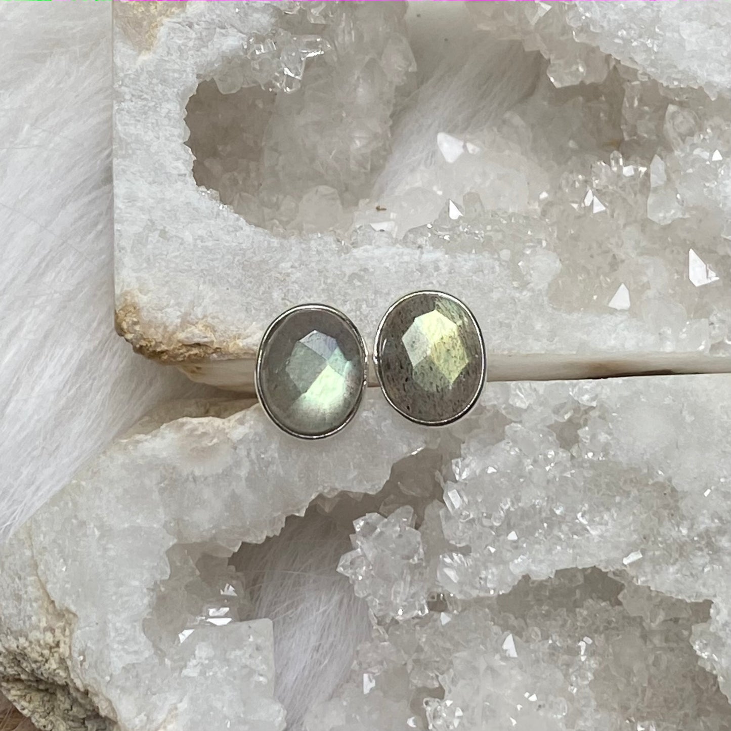 'Shakti' Labradorite Faceted Stud Earrings