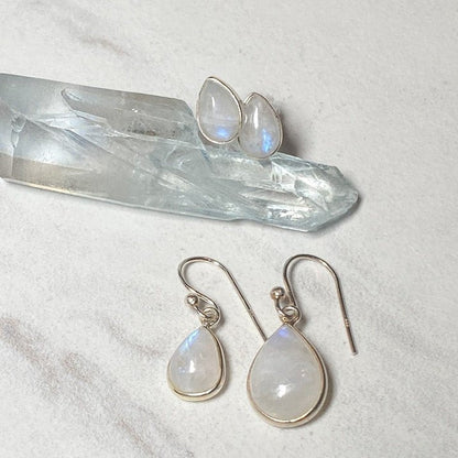 'Aurora' Moonstone Sterling Silver Earring Set - Say Bloom