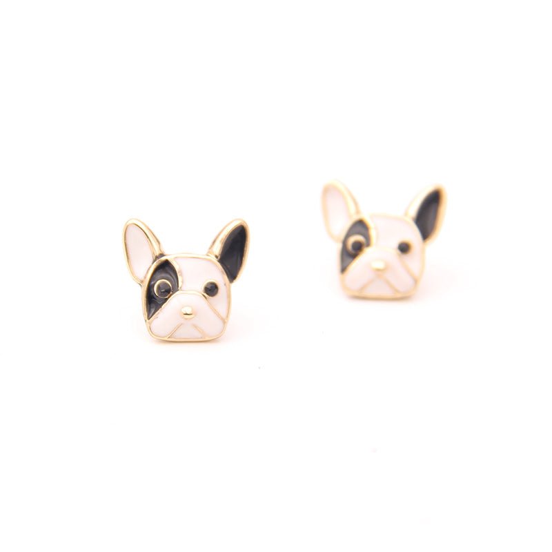 French Bulldog Enamel Stud Earrings - Say Bloom