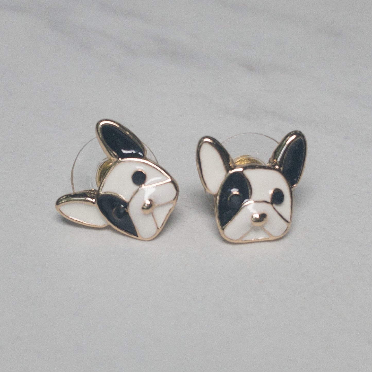 French Bulldog Enamel Stud Earrings - Say Bloom