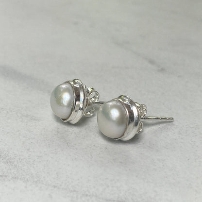 'Grace' Freshwater Pearl Earrings In Solid Sterling - Say Bloom