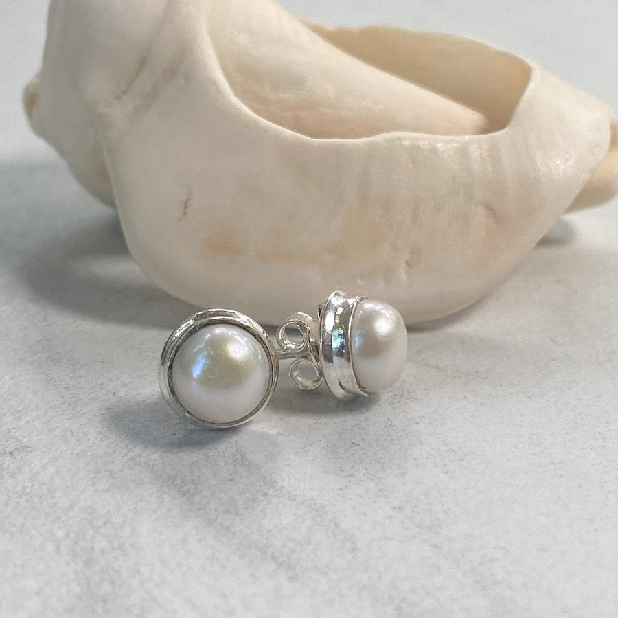 'Grace' Freshwater Pearl Earrings In Solid Sterling - Say Bloom