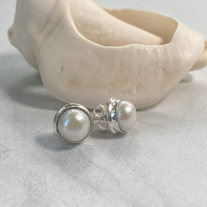 'Grace' Freshwater Pearl Earrings In Solid Sterling - Say Bloom