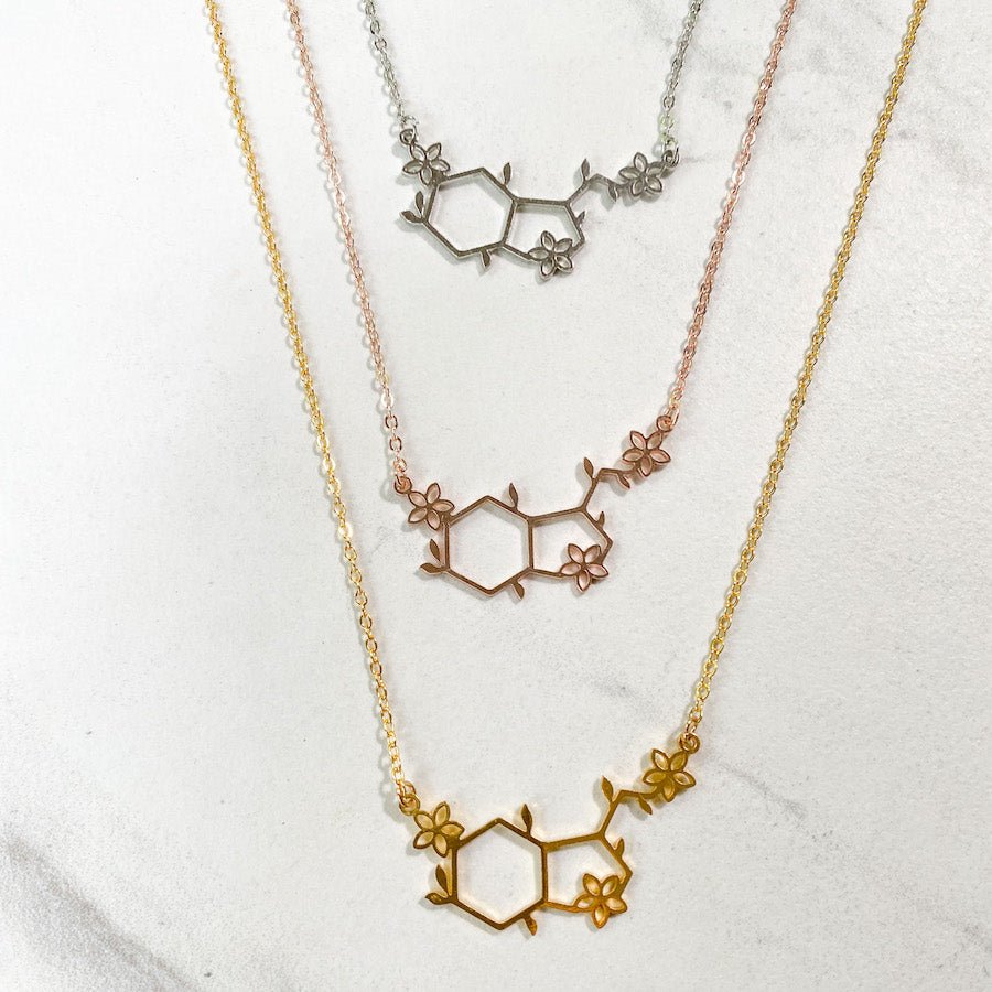 'Happy For You' Serotonin Molecule Necklace - Say Bloom