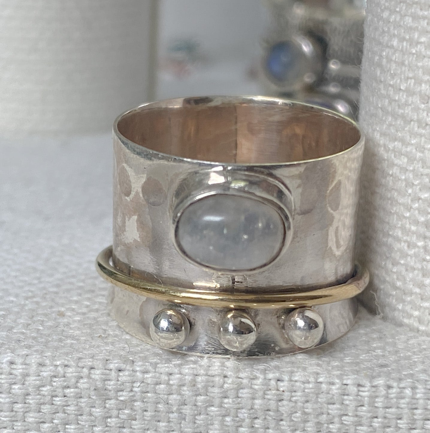 'I am' Moonstone Mantra Meditation Ring - Say Bloom