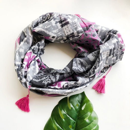 Ikat Patchwork All Season Scarf - Say Bloom