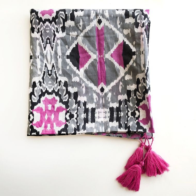 Ikat Patchwork All Season Scarf - Say Bloom