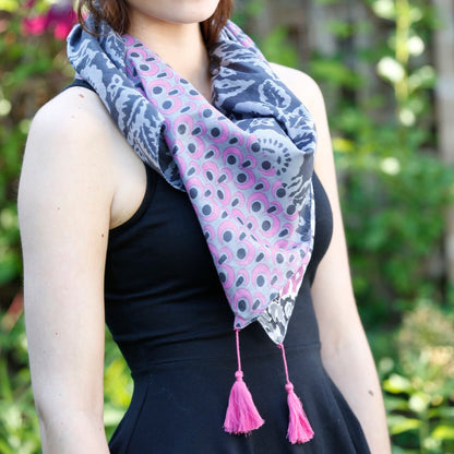 Ikat Patchwork All Season Scarf - Say Bloom