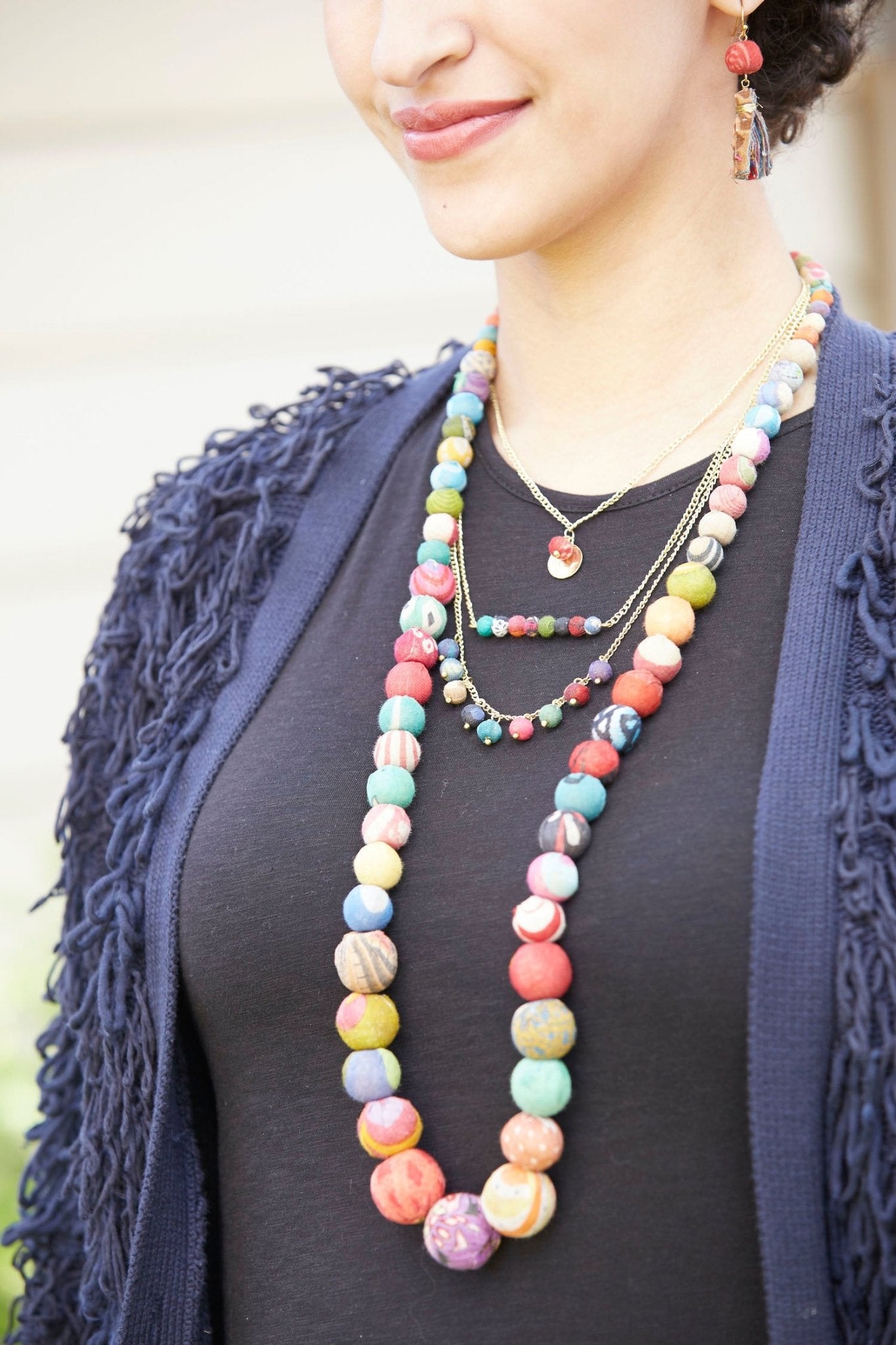 Kantha Triple Layer Necklace - Say Bloom