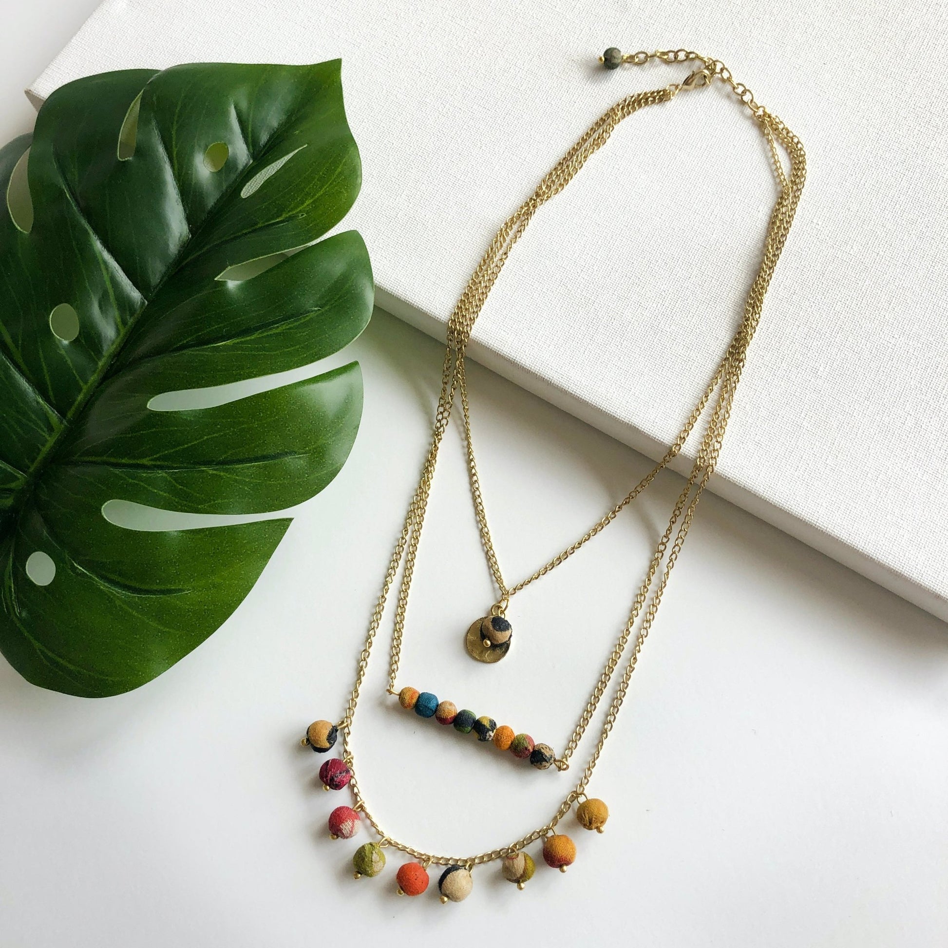 Kantha Triple Layer Necklace - Say Bloom