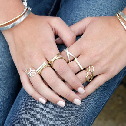 Layered Leaf Ring - Silver - Say Bloom