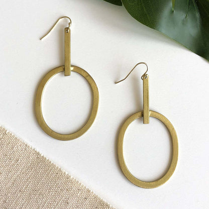 Minimalist Elongated Hoops - Say Bloom