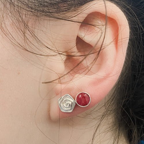 Ruby Rose Sterling Silver Earring Set - Say Bloom