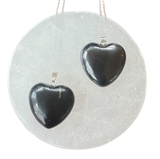 Shungite Energy Cleansing Heart Necklace - Say Bloom