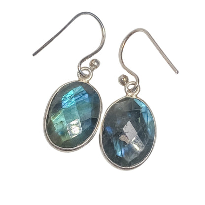 Twilight Faceted Labradorite Sterling Silver Drop Earrings - Say Bloom