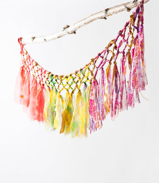 UPcycled Sari Macrame Garland - Say Bloom