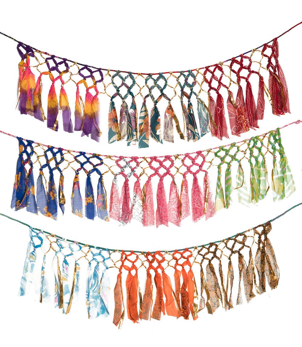 UPcycled Sari Macrame Garland - Say Bloom